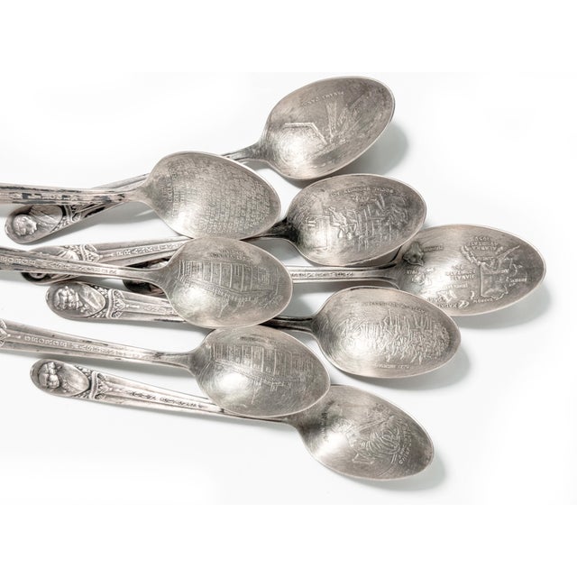 Mid-Century Modern Vintage 1960s Collectible Wm Rogers Silver Plated Presidential Commemorative Spoons - Set of 8 For Sale - Image 3 of 3