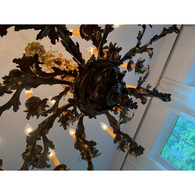 Rococo 19th Century French Rococo Gilt Bronze 28 Light Chandelier For Sale - Image 3 of 4