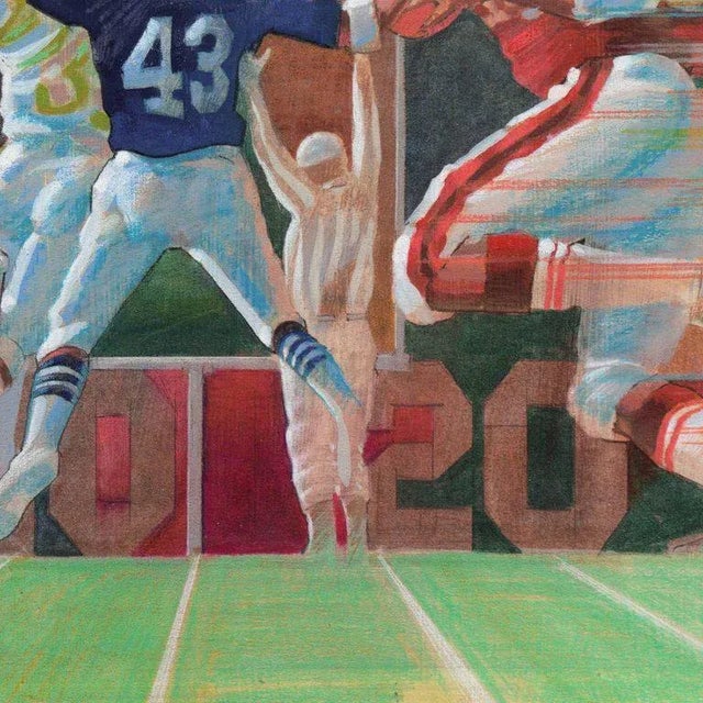 'Football' by Warren Edgar Lamm, Chouinard Art Institute, Emmy Winner For Sale - Image 4 of 9