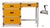 Mid 20th Century Campaign Mustard Desk For Sale