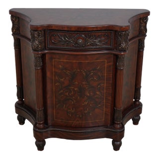 Stunning Paint Decorated Commode Hall Chest For Sale