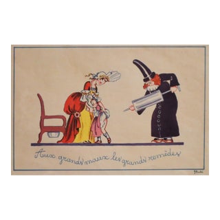 1940's French Medicine Advertisement, Lescène Laboratories, "Aux Grand Maux..." - Jacqueline Duché For Sale