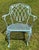 Baby Blue Vintage Woodard Chantilly Rose Wrought Iron Patio Table & 4 Chairs, Attributed For Sale - Image 8 of 10