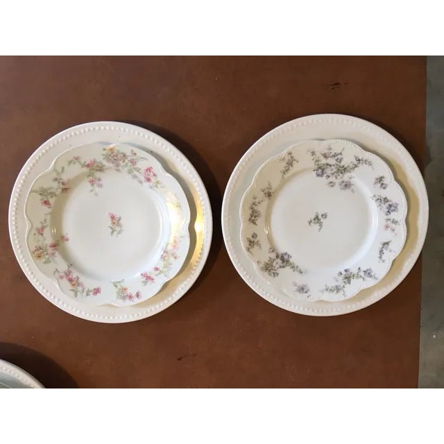 Limoges Floral China Mix & Match Plates on Chargers - 4 Piece Set For Sale - Image 10 of 10