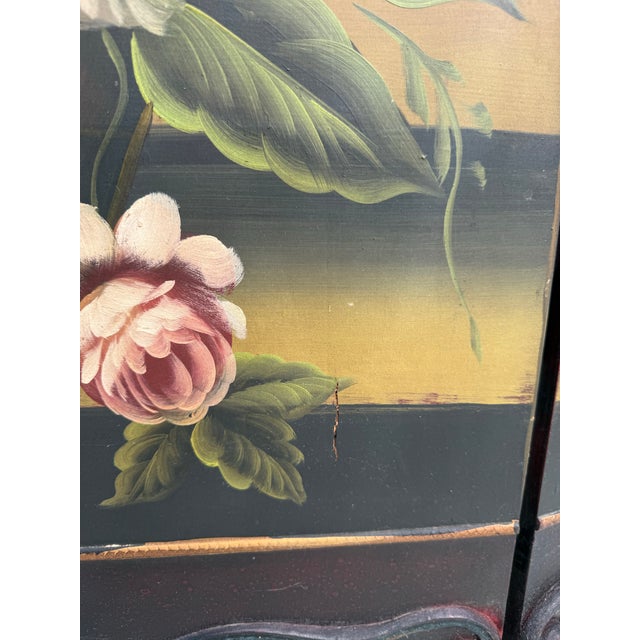 Mid 20th Century Vintage Florentine Style Hand-Painted Folding Fireplace Screen For Sale - Image 5 of 10