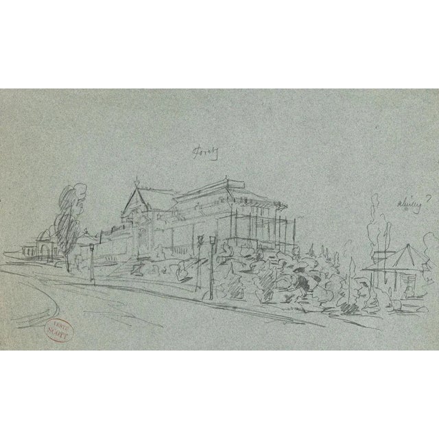 Villa is an original drawing in pencil on paper, realized by an Anonymous artist of the XX century, with the stamp of...