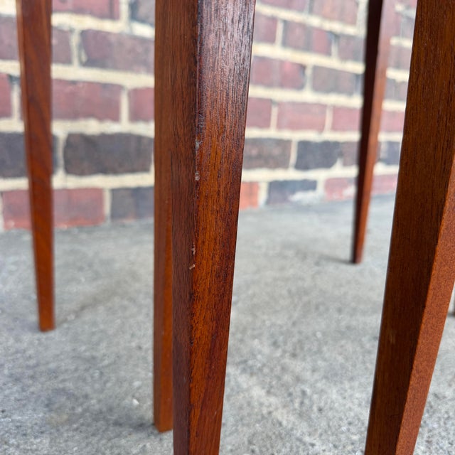 Severin Hansen Jr. Danish Modern Teak Nesting Tables for Haslev, Set of 3 For Sale In Cleveland - Image 6 of 12