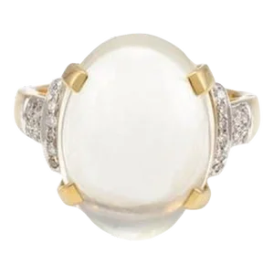 Bohemian Chic 20th Century 8.6 Ctw Moonstone Cocktail Ring Size 7