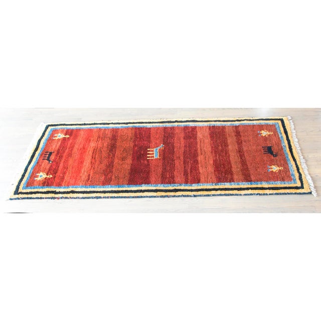 Vintage Persian Gabbeh Rug For Sale - Image 9 of 11