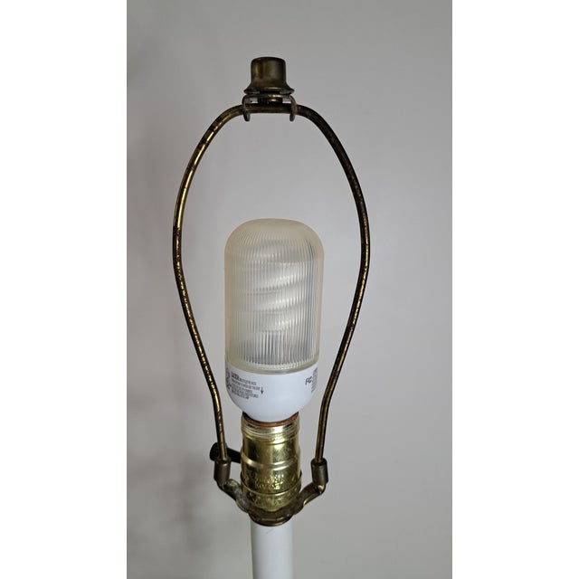 Vintage Hand-Painted Floral Tole Floor Lamp With Glass Table, Hollywood Regency For Sale - Image 13 of 15