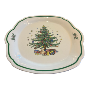 Late 20th Century Nikko Ceramic Christmas Themed Serving Platter