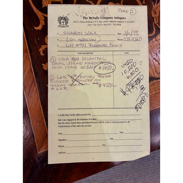 Fine Inlaid Marquetry Lyre-Back Side Chair, France, C. 1900 For Sale - Image 10 of 11