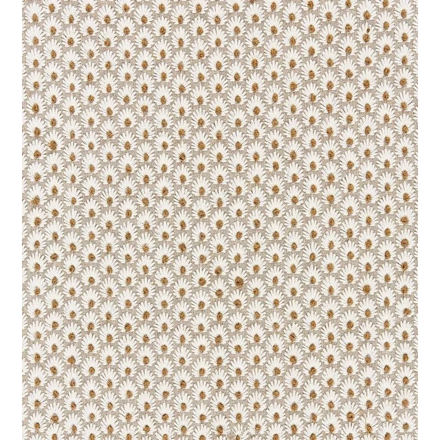 The House of Scalamandré Fleur Embroidery Fabric, Flax For Sale