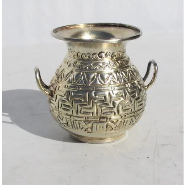 Greek silversmith Zolotas created miniature ancient vase. Hallmarked Zolotas 925 Made in Greece. Collectors cabinet piece...