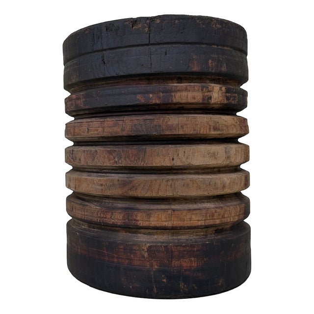 Japanese Industrial Wooden Pulley, 1930s-1950s For Sale