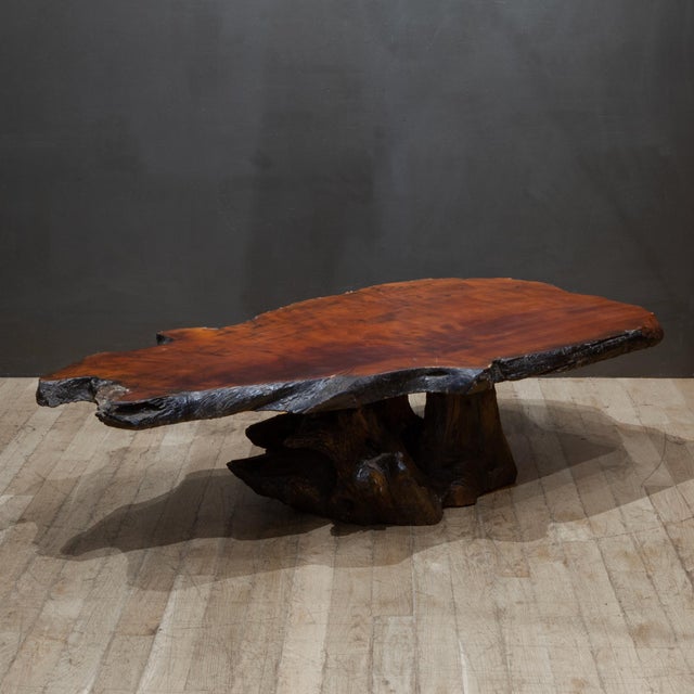 Mid-Century Modern Vintage Live Edge Redwood Burl Coffee Table c.1960 For Sale - Image 3 of 11