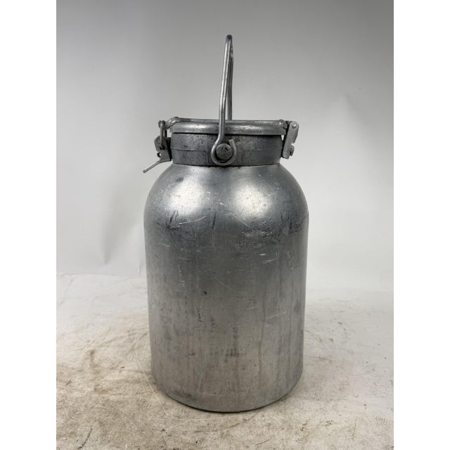 Antique Aluminum Fresh Milk Can, 1950s For Sale - Image 9 of 13