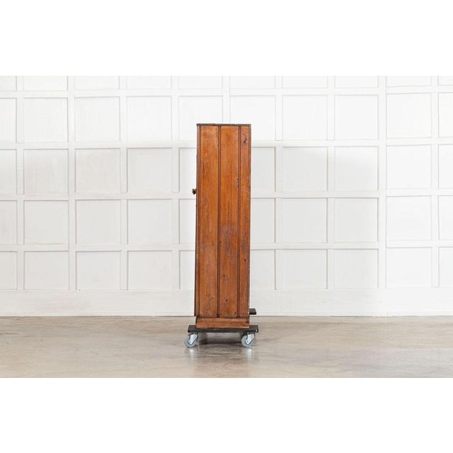 Brown 19th Century English Pine Locker Cabinet, 1890s For Sale - Image 8 of 15