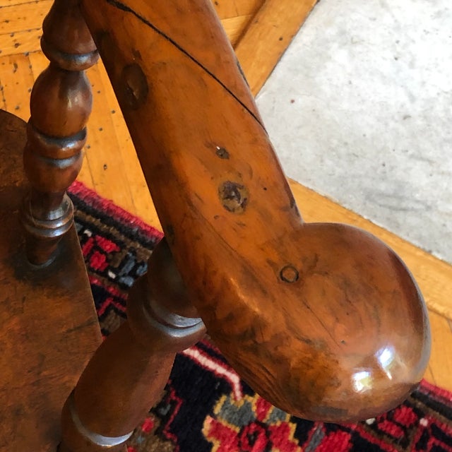 Wood Antique English Yew Tree Windsor Armchair For Sale - Image 7 of 13