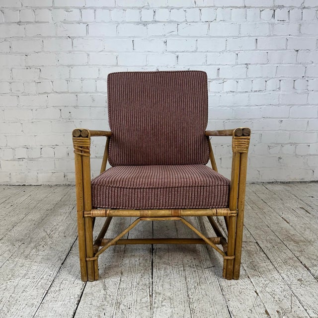 Mid-Century Modern Mid Century Modern Heywood Wakefield Bamboo Lounge Chair For Sale - Image 3 of 12