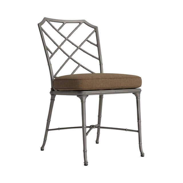 Brown Jordan Calcutta Side Chair, Mica frame with Fusion Moccasian fabric For Sale - Image 12 of 12
