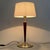 Brass Table Lamp with Wood and Fabric Shade, 1960s For Sale - Image 6 of 12