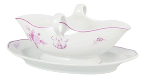 Porcelain Sauce Boat with Lilac Floral Motif from Meissen, Germany, 1930s