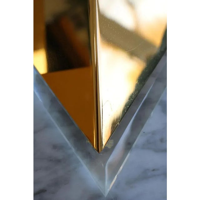 Mid-Century Modern Hollywood Regency Brass Wall Lights in Acrylic Glass, 1980s, Set of 3 For Sale - Image 12 of 13