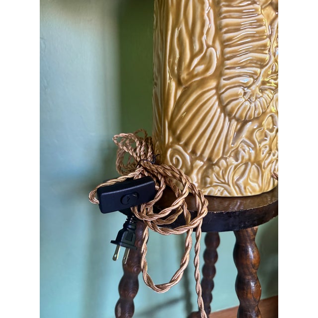 Seahorse Relief Ceramic Lamps — Rewired Pair For Sale - Image 15 of 15