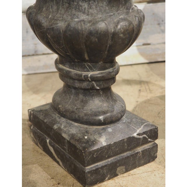 Black Pair of Circa 1850 French Nero Marquina Marble Table Vases For Sale - Image 8 of 18
