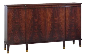 Large 4-Door Mahogany Sideboard for Dining Room, Wide Flame Mahogany Buffet Cabinet