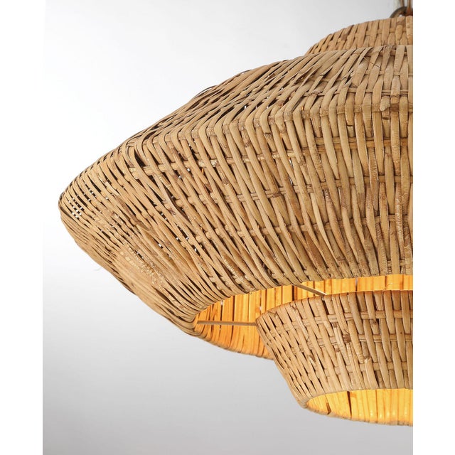 2020s Luca Single-Light Rattan 3-Tier Chandelier For Sale - Image 5 of 8
