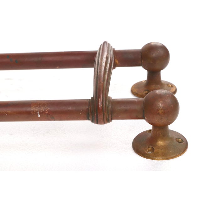 Vintage Brass Door Push Bars With Crossbar For Sale In New York - Image 6 of 8
