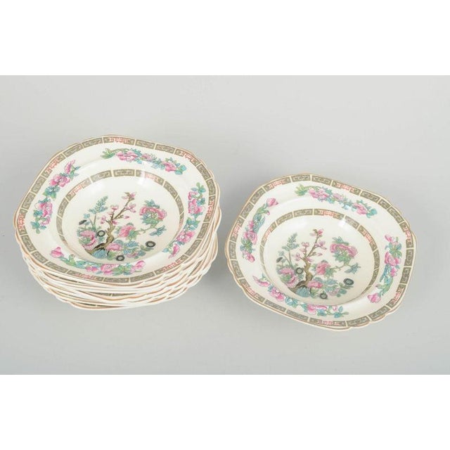 Wedgwood & Co, England 8 small deep plates, Chinese style. Faience deep plates with decorative oriental motif in...