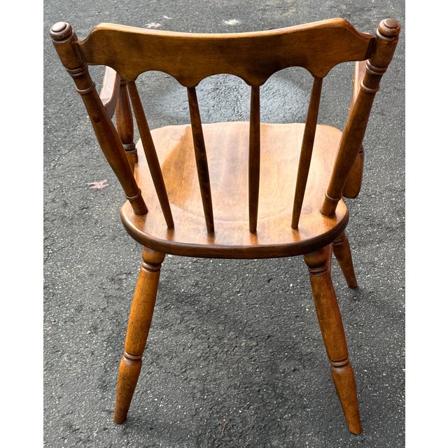 Cushman of Vermont Mid 20th Century Cushman Classics Solid Maple Windsor Dining Chairs - Set of 6 For Sale - Image 4 of 11