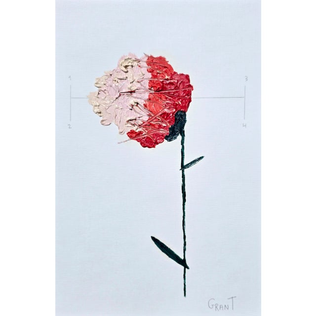 Organic Modern Minimalist Flower Study. Oil and pencil on high quality 'Hahnemuhle' Canvas Grain Fine Art paper. Original...