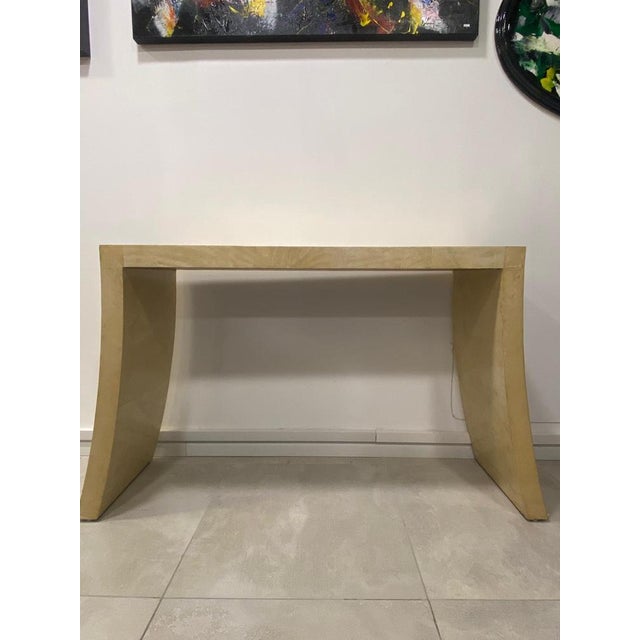 Art Deco Parchment Console Table, 1940s For Sale - Image 4 of 9