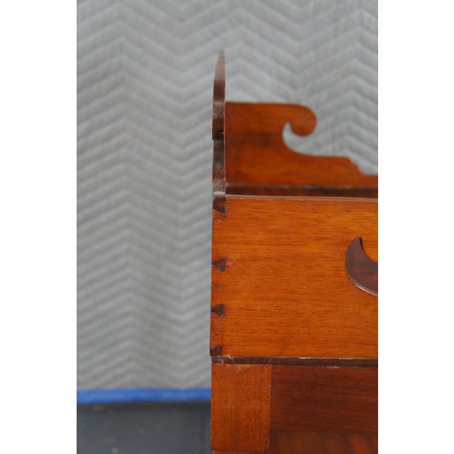 Antique American Empire Flame Mahogany 2 Tier Washstand Side Table 38" For Sale - Image 13 of 14