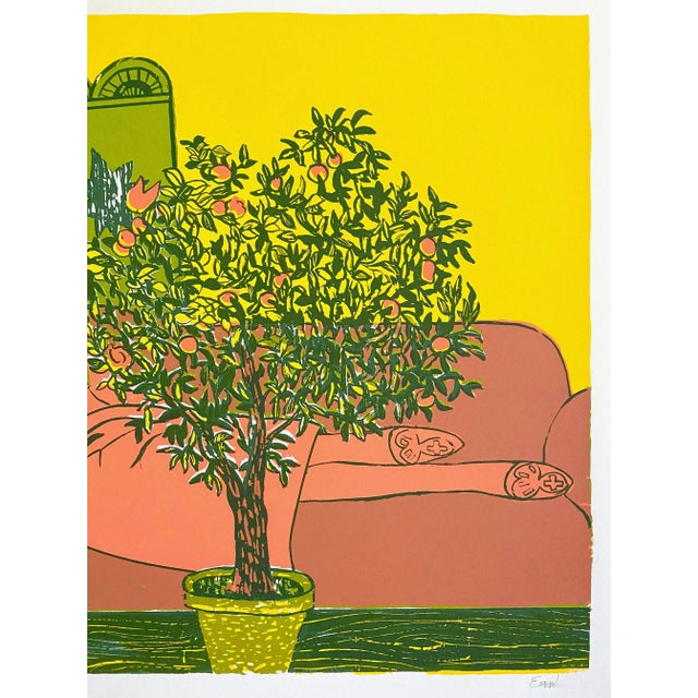 Salmon Vintage 1960's Mid Century Modern " Reclining Woman " Lmtd Edtn Signed Original Fine Art Silkscreen Print For Sale - Image 8 of 13