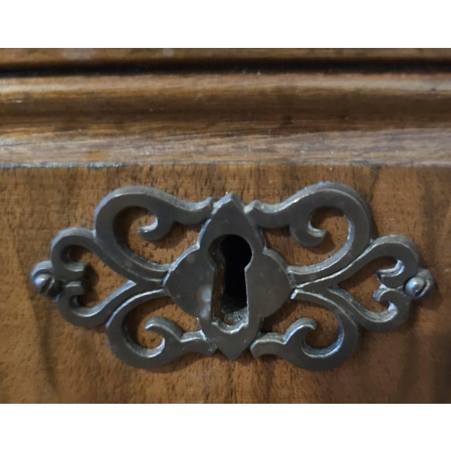 Signed 19th Century Walnut Armoire Wardrobe With Hand Carved Details For Sale - Image 11 of 12
