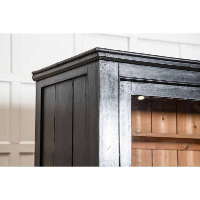 Large Antique English Ebonised Glazed Housekeepers Cabinet, 1880 For Sale - Image 9 of 18