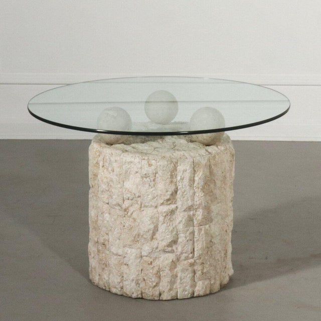 Post Modern Round Mactan Stone Side Table Chairish
