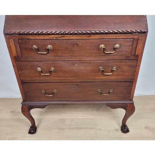 Vintage Writing Secretary in Leather, 1930s For Sale - Image 13 of 18