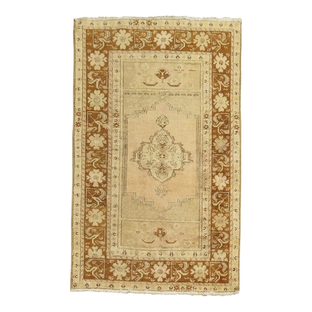 1940s Soft Pink Salmon Oushak Rug For Sale