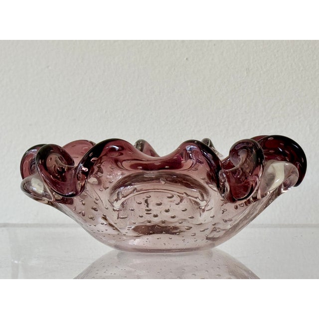 60’s Italian Bullicante Glass Dish For Sale - Image 4 of 12