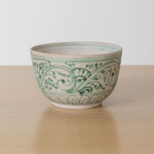 Mid-Century Japanese Oribe Style Chawan Bowl, 1950s For Sale In Los Angeles - Image 6 of 10