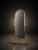 Vintage Hollywood Regency Brass-Tone Cheval Floor Mirror With Porcelain Knobs For Sale - Image 4 of 5