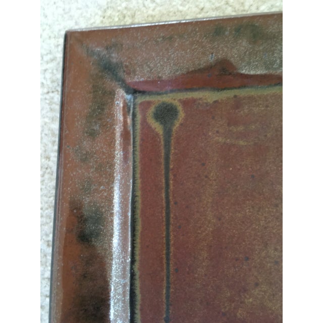 Handcrafted Large Rectangular Ceramic Plate by Kyoko Tonegawa For Sale - Image 4 of 13