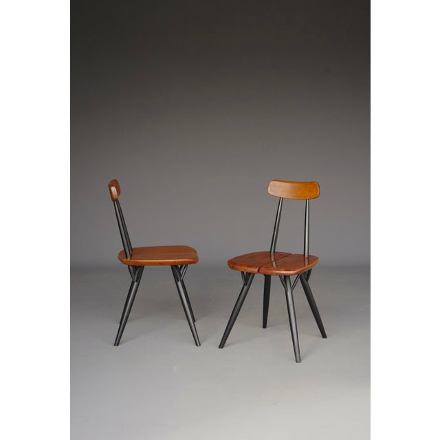 Black Pirkka Chairs by Ilmari Tapiovaara for Laukaan Puu, 1960s, Set of 2 For Sale - Image 8 of 11