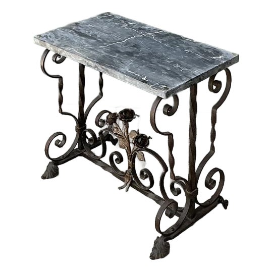 Vintage Addison Mizner Stone Top Table For Sale